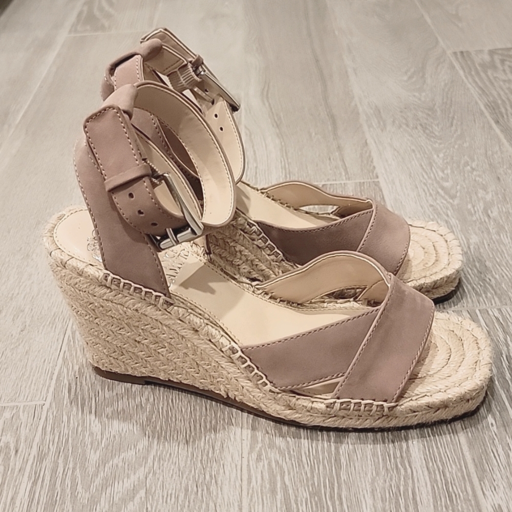 Vince Camuto Meehan Espadrille Wedge Sandals Taupe Size 5.5 - Picture 2 of 10